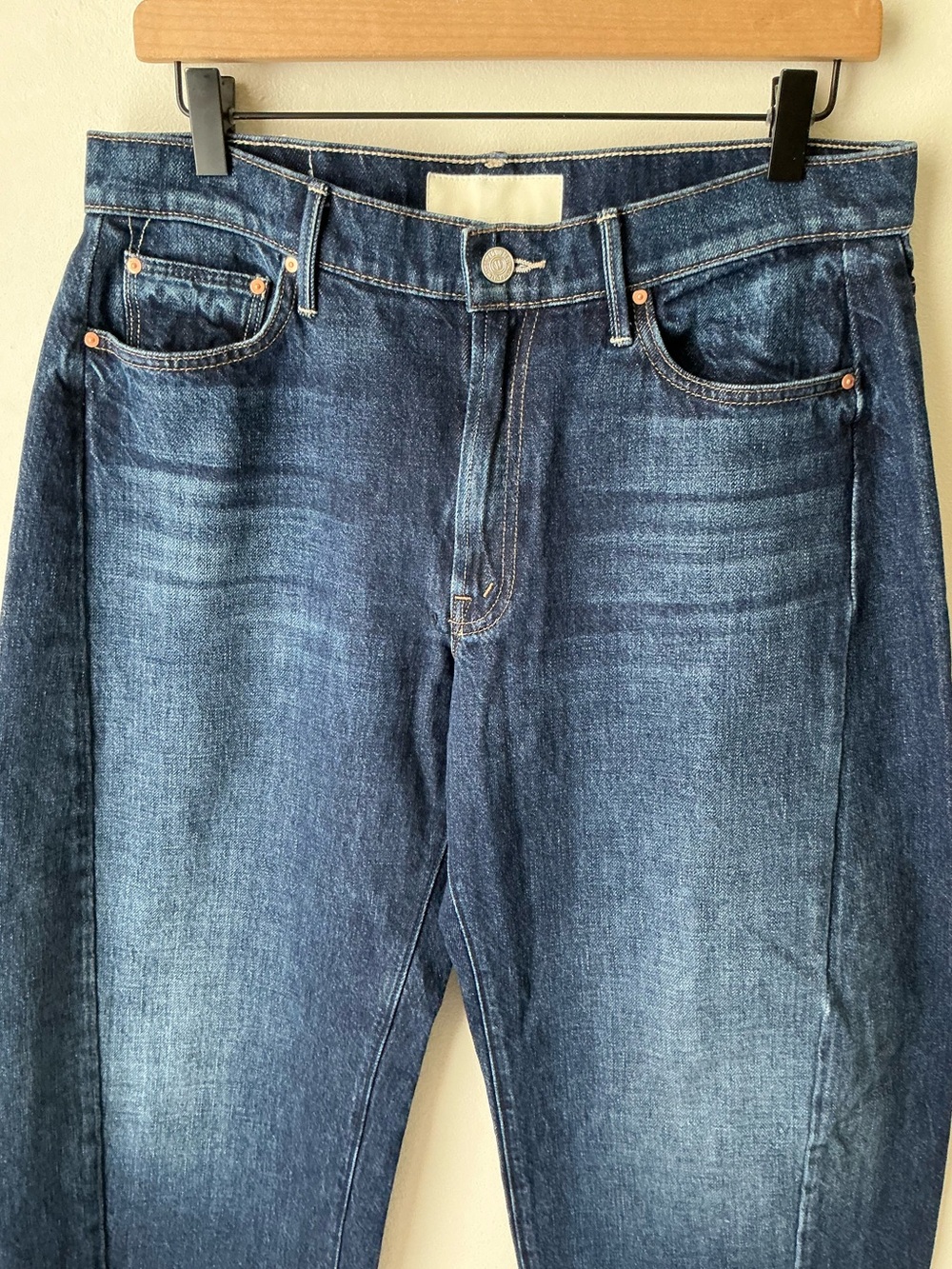 MOTHER SUPERIOR Jeans Mid-Rise Full-Pipe Flood Fray Unplugged Blue Size 29 - Picture 5 of 16